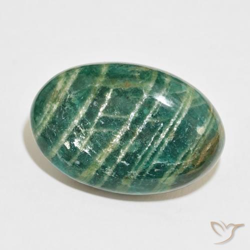 Amazonite Vert foncé naturelle ovale, 57.90 ct, Opaque