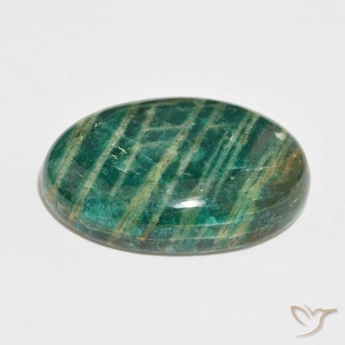 Amazonite Vert foncé naturelle ovale, 57.90 ct, Opaque
