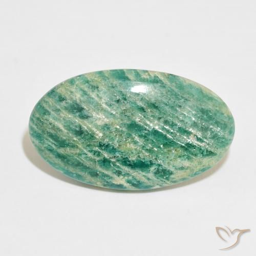 30.25ct Naturel Vert foncé Amazonite, ovale, Opaque