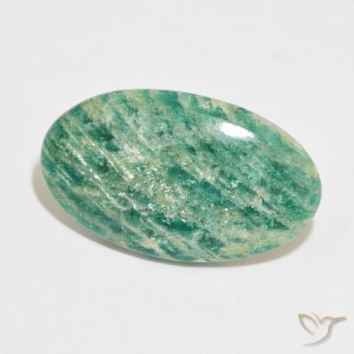 Amazonite Vert foncé naturelle ovale, 30.25 ct, Opaque