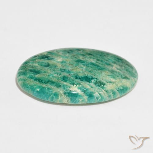 Amazonite Vert foncé naturelle ovale, 30.25 ct, Opaque