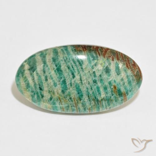 36.78ct Naturel Vert multicolore Amazonite, ovale, Opaque