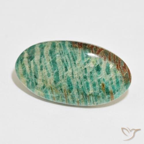 Amazonite Vert multicolore naturelle ovale, 36.78 ct, Opaque