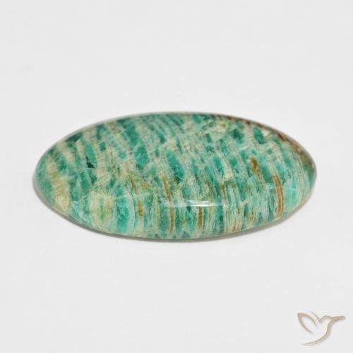 Amazonite Vert multicolore naturelle ovale, 36.78 ct, Opaque