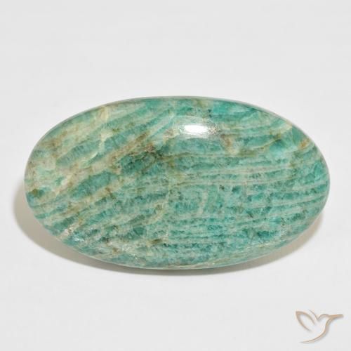 92.44ct Naturel Vert moyen Amazonite, ovale, Opaque