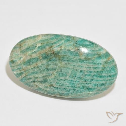 Amazonite Vert moyen naturelle ovale, 92.44 ct, Opaque