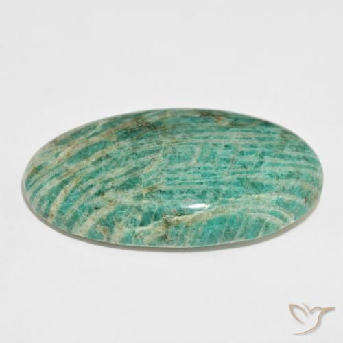 Amazonite Vert moyen naturelle ovale, 92.44 ct, Opaque