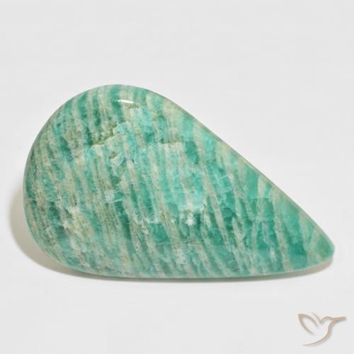 Amazonite Vert multicolore naturelle En forme de poire, 104.76 ct, Opaque