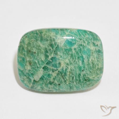 21.63ct Naturel Vert moyen Amazonite, Coussin, Opaque