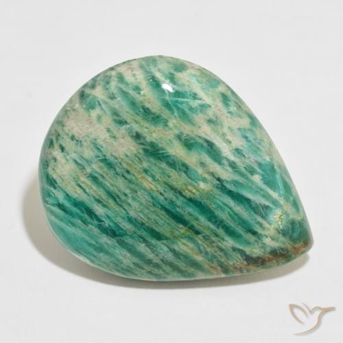 Amazonite Vert moyen naturelle En forme de poire, 46.56 ct, Opaque