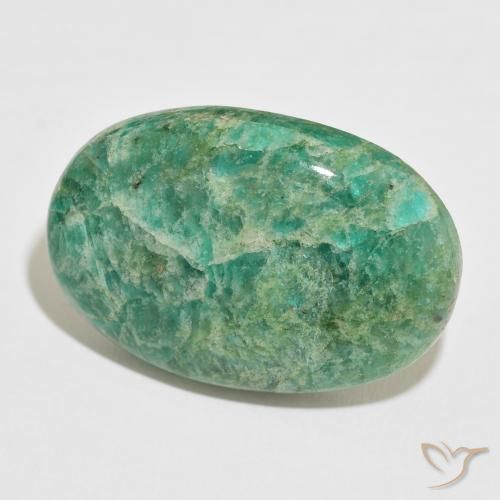 Amazonite Vert frais naturelle ovale, 47.77 ct, Opaque