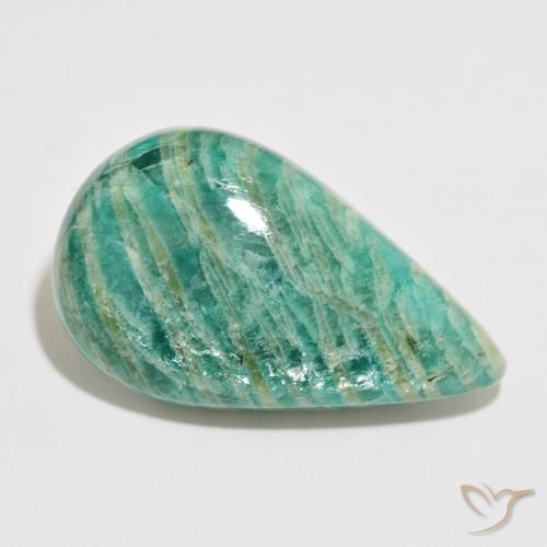 49.01ct Naturel Vert pin Amazonite, En forme de poire, Opaque