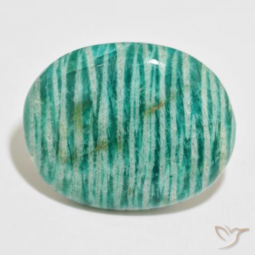 52.88ct Naturel Vert moyen Amazonite, ovale, Opaque