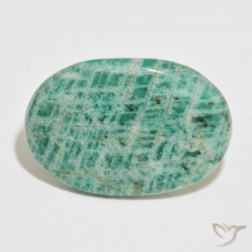 36.60ct Naturel Vert frais Amazonite, ovale, Opaque