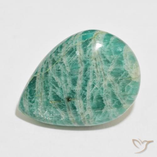 37.97ct Naturel Vert frais Amazonite, En forme de poire, Opaque