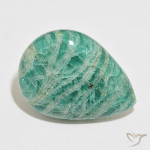 Amazonite Vert frais naturelle En forme de poire, 37.97 ct, Opaque