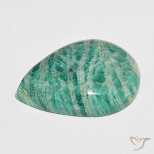 Amazonite Vert frais naturelle En forme de poire, 37.97 ct, Opaque
