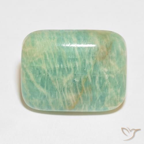 35.77ct Naturel Vert clair Amazonite, Coussin, Opaque