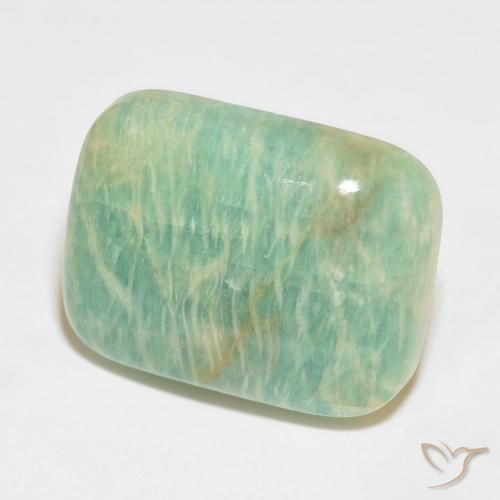 Amazonite Vert clair naturelle Coussin, 35.77 ct, Opaque