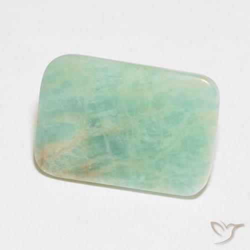 Amazonite Vert mousse léger naturelle Coussin, 11.51 ct, Opaque