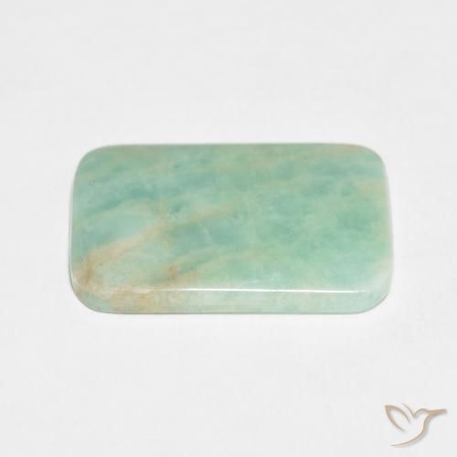 Amazonite Vert mousse léger naturelle Coussin, 11.51 ct, Opaque