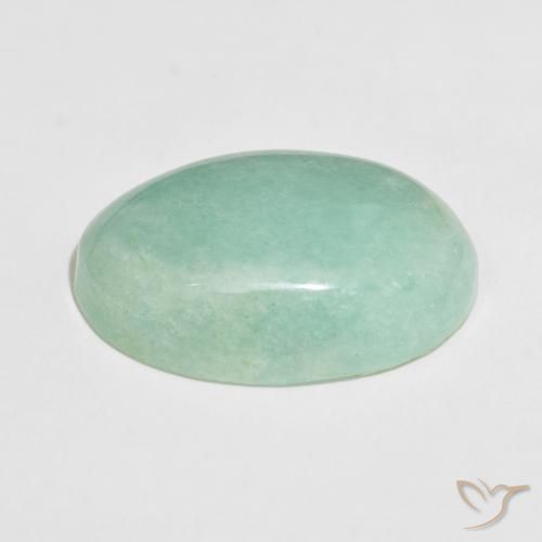 Amazonite Vert océan léger naturelle ovale, 25.05 ct, Opaque