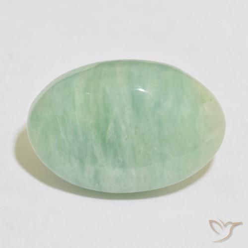 Amazonite Vert mousseux naturelle ovale, 18.50 ct, Opaque