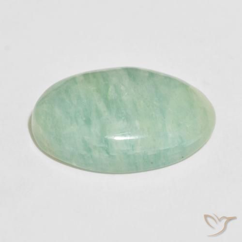 Amazonite Vert mousseux naturelle ovale, 18.50 ct, Opaque