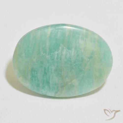 16.29ct Naturel Vert océan léger Amazonite, ovale, Opaque