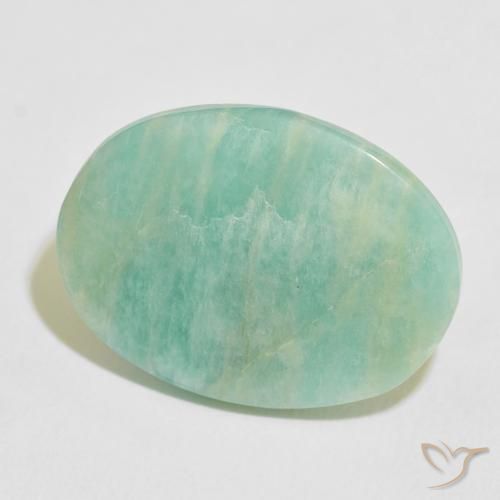 Amazonite Vert océan léger naturelle ovale, 16.29 ct, Opaque