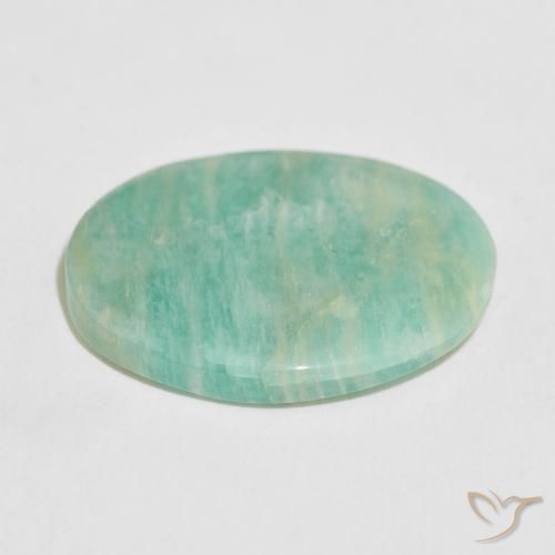 Amazonite Vert océan léger naturelle ovale, 16.29 ct, Opaque