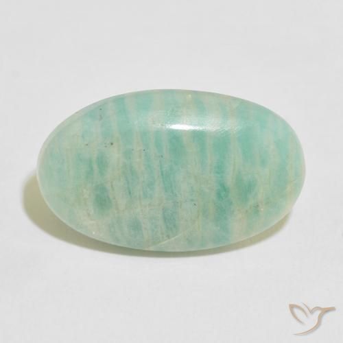 12.74ct Naturel Vert pâle Amazonite, ovale, Opaque, Photo A