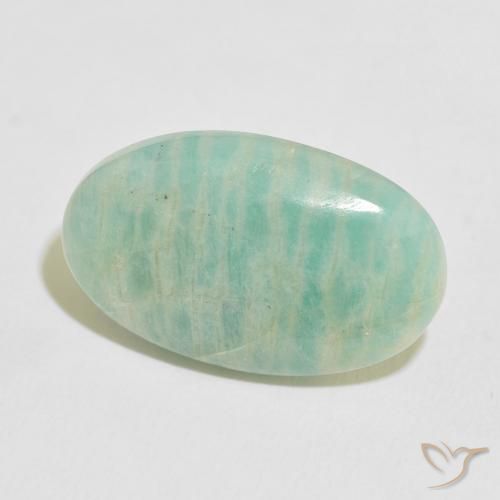 Amazonite Vert pâle naturelle ovale, 12.74 ct, Opaque