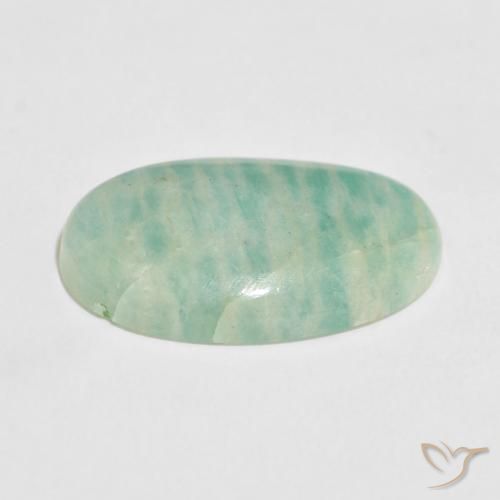 Amazonite Vert pâle naturelle ovale, 12.74 ct, Opaque
