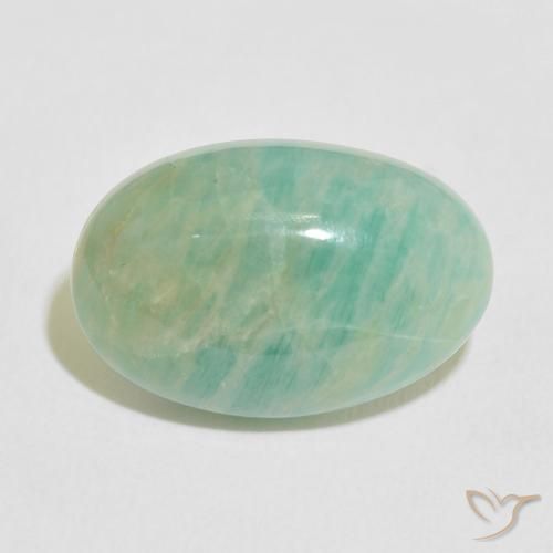 11.34ct Naturel Vert clair Amazonite, ovale, Opaque