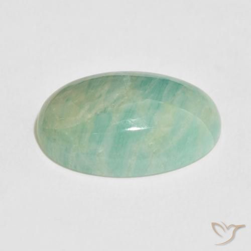 Amazonite Vert clair naturelle ovale, 11.34 ct, Opaque
