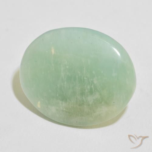 Amazonite Vert clair naturelle ovale, 15.57 ct, Opaque