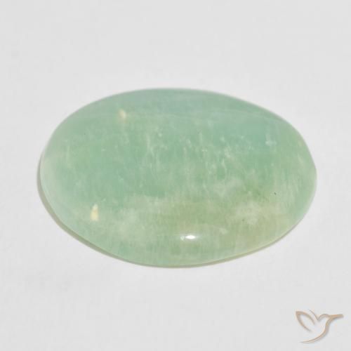 Amazonite Vert clair naturelle ovale, 15.57 ct, Opaque
