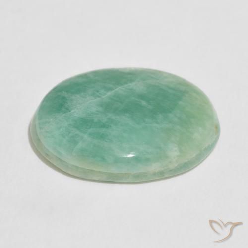 Amazonite Vert océan léger naturelle ovale, 15.65 ct, Opaque