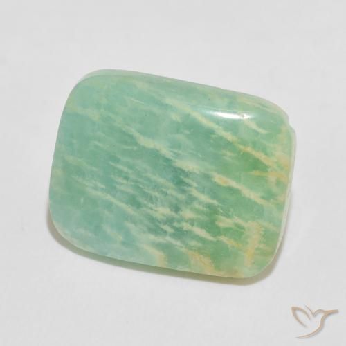 Amazonite Vert multicolore naturelle Coussin, 11.86 ct, Opaque