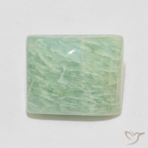 Amazonite Vert mousseux naturelle Baquette, 12.56 ct, Opaque