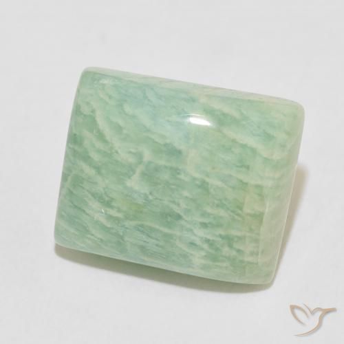 Amazonite Vert mousseux naturelle Baquette, 12.56 ct, Opaque