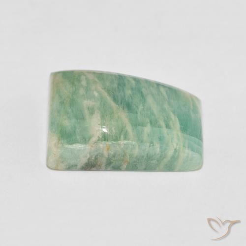 Amazonite Vert mousse vif naturelle Fantaisie, 11.71 ct, Opaque