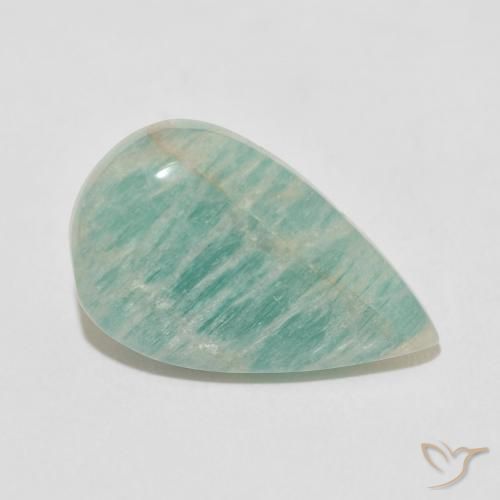 Amazonite Vert bleu clair naturelle En forme de poire, 9.63 ct, Opaque