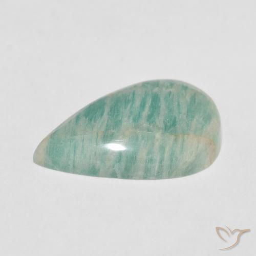 Amazonite Vert bleu clair naturelle En forme de poire, 9.63 ct, Opaque