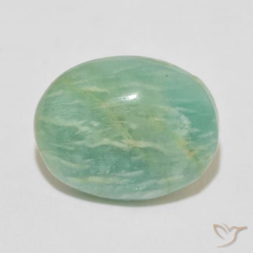 Amazonite Vert océan léger naturelle ovale, 16.47 ct, Opaque