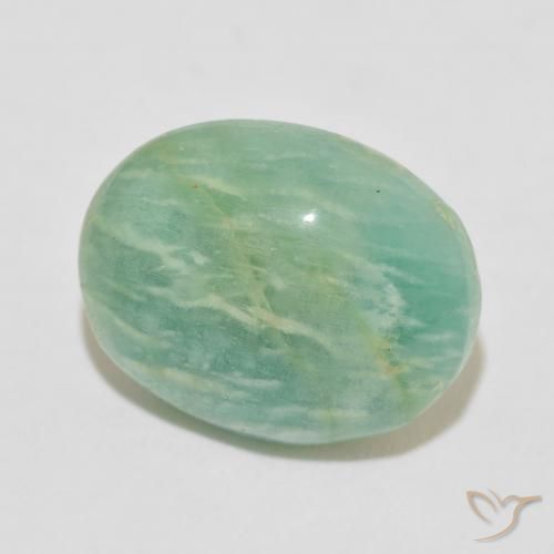 Amazonite Vert océan léger naturelle ovale, 16.47 ct, Opaque