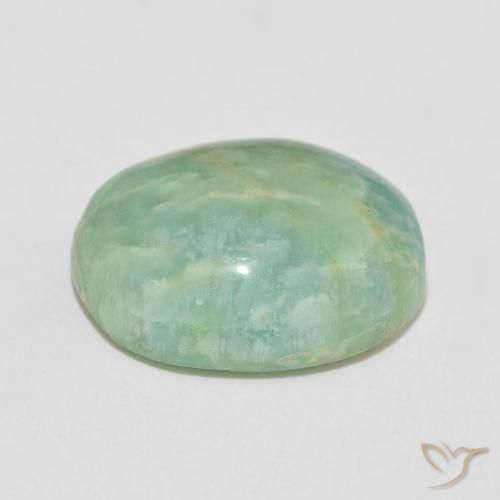 Amazonite Vert océan léger naturelle ovale, 16.47 ct, Opaque