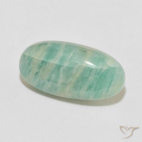 Amazonite Vert océan léger naturelle ovale, 7.77 ct, Opaque