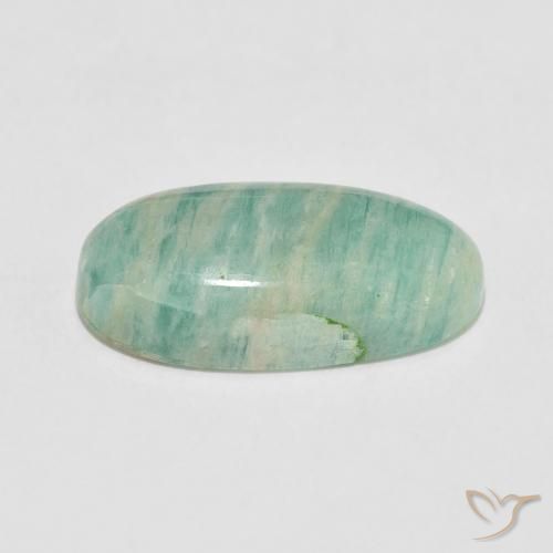 Amazonite Vert océan léger naturelle ovale, 7.77 ct, Opaque